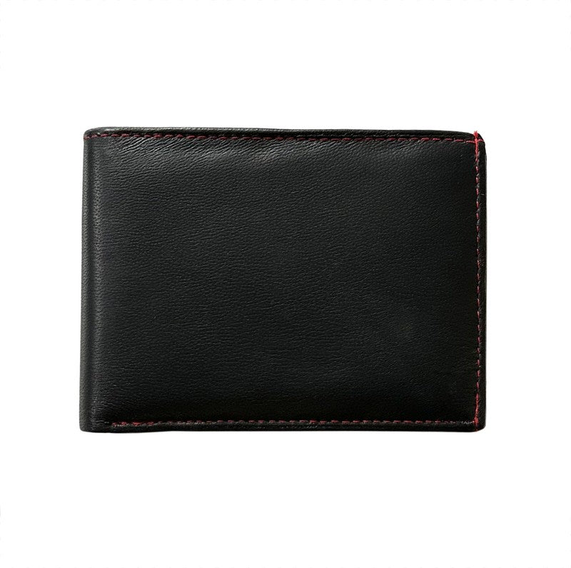 Brieftasche PORTEMONNAIE Geldbörse aus Nappa-Leder Echtleder SCHWARZ-ROT