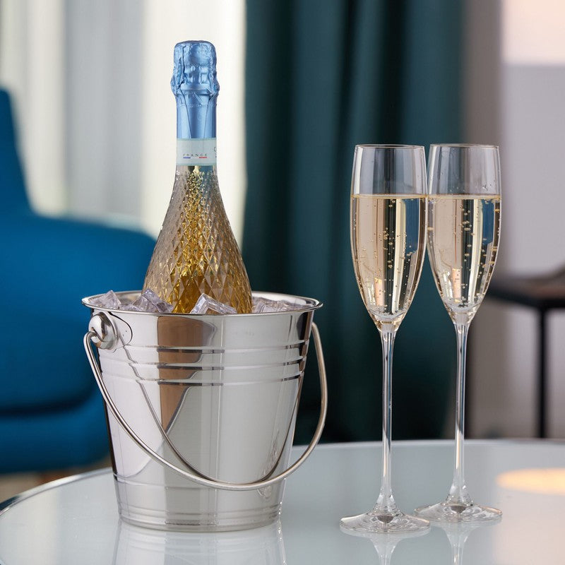 Flaschenkühler SEKTKÜHLER Eiskübel Edelstahl mit Henkel