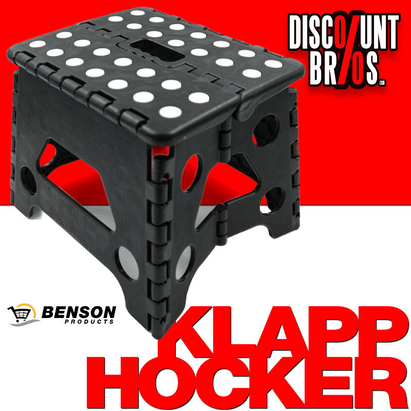 Klappbarer Hocker KLAPPTRITT Klapphocker SCHWARZ