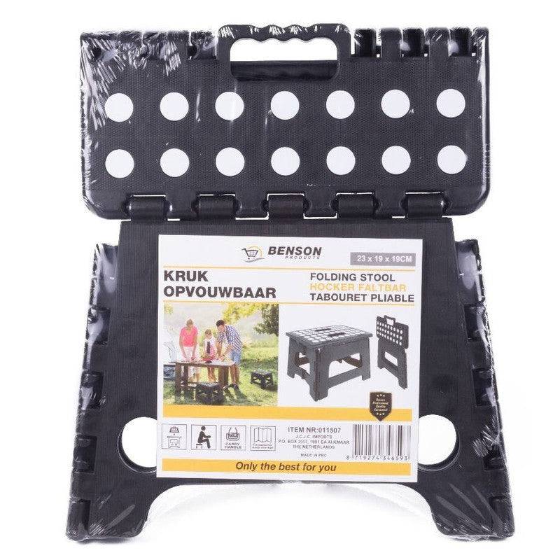 Klappbarer Hocker MINI KLAPPTRITT Klapphocker SCHWARZ