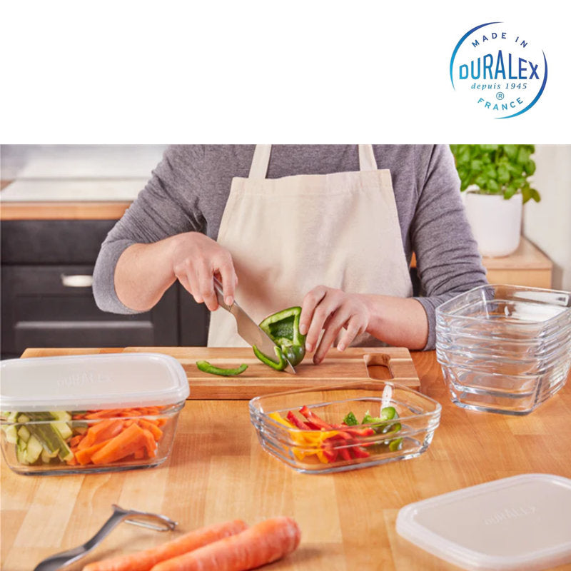 Duralex Freshbox rechteckige SCHÜSSEL mit DECKEL Vorratsdose Aufbewahrungsbox Lunchbox Frische Box 1,7l Transparent