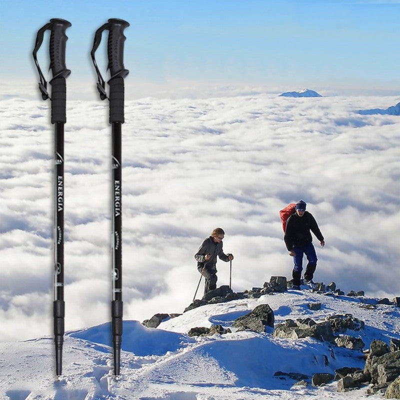 Wanderstöcke NORDIC WALKING Trekkingstöcke Stöcke mit Kompass SCHWARZ