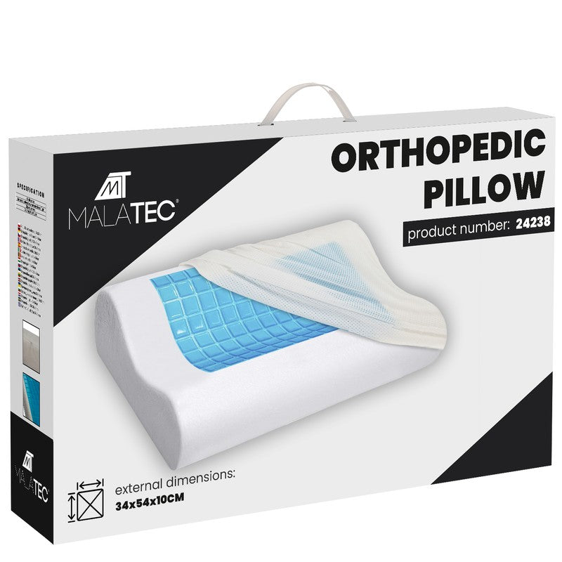 Orthopädisches NACKENKISSEN Kissen Kopfkissen mit Memory Foam und Kühlgel für entspannten Schlaf