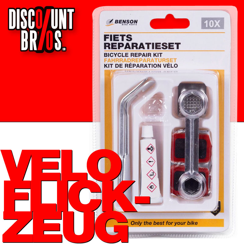 Velo Fahrrad REPARATUR-SET mit Metall-Reifenhebern von Benson 10-tlg.