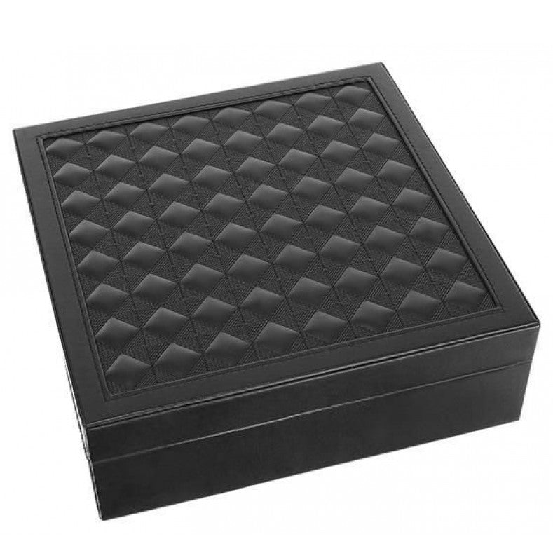 Schmuckkasten SCHMUCK-KOFFER Schmuckschatulle mit grossem Spiegel SCHWARZ