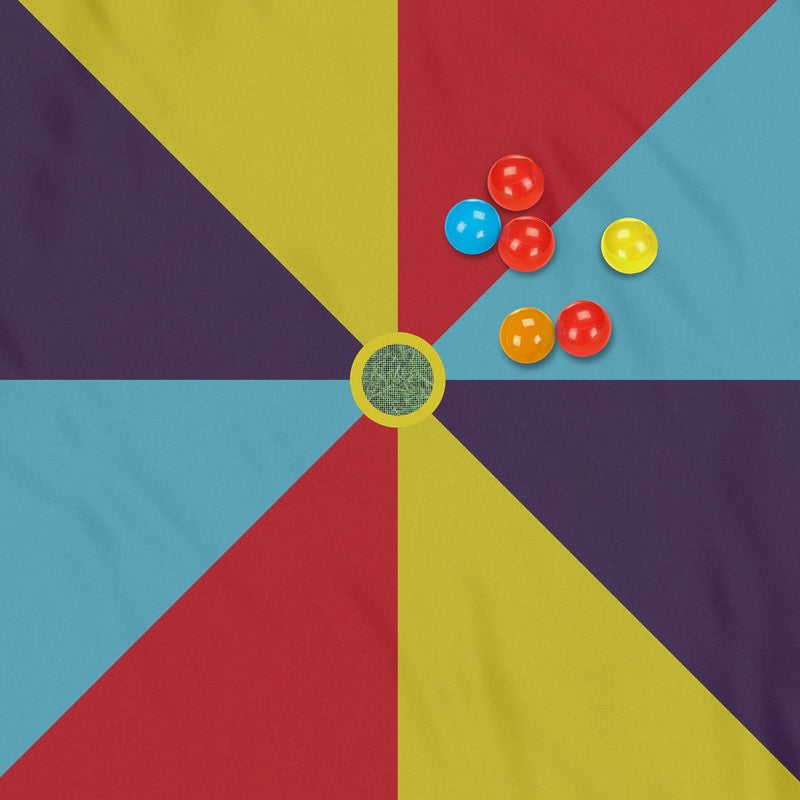 Regenbogen SCHWUNGTUCH Spieltuch für Kinder mit 8 Griffen und Tasche Ø2m