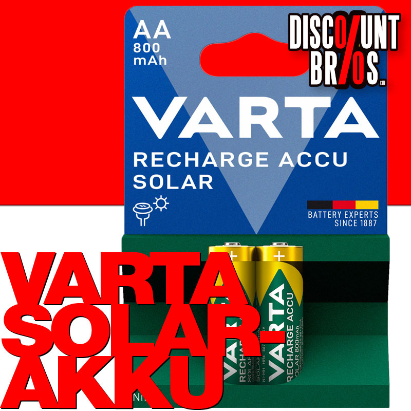 VARTA 56736 Longlife SOLAR AKKU 800mAh AA Mignon HR06 2er Pack