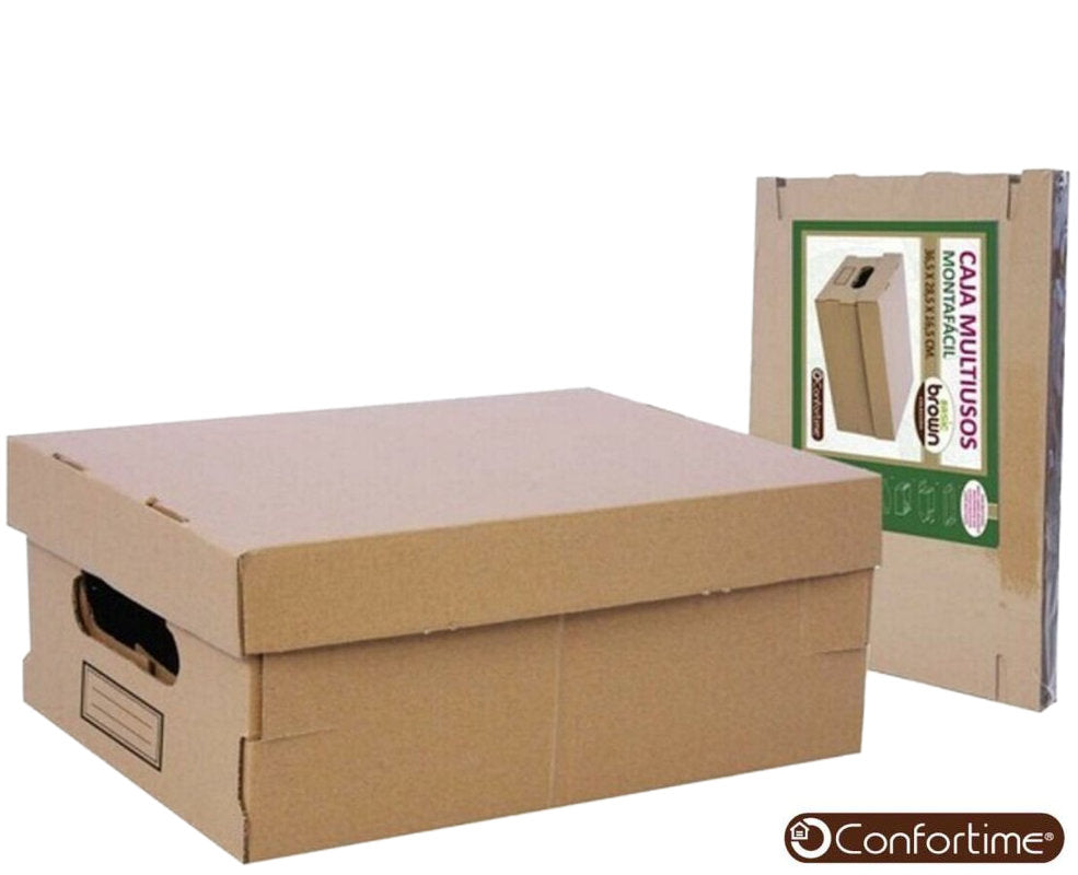 6 Stk Mehrzweckboxen ARCHIV-BOX A4++ Archivschachtel mit Deckel Karton braun 36,5×28,5×16,5