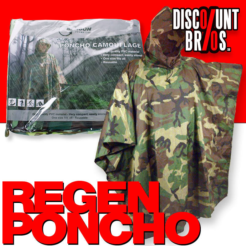 Regenschutz ARMY REGENPONCHO mit Kordel Pelerine Regenumhang Camouflage Tarnfarben
