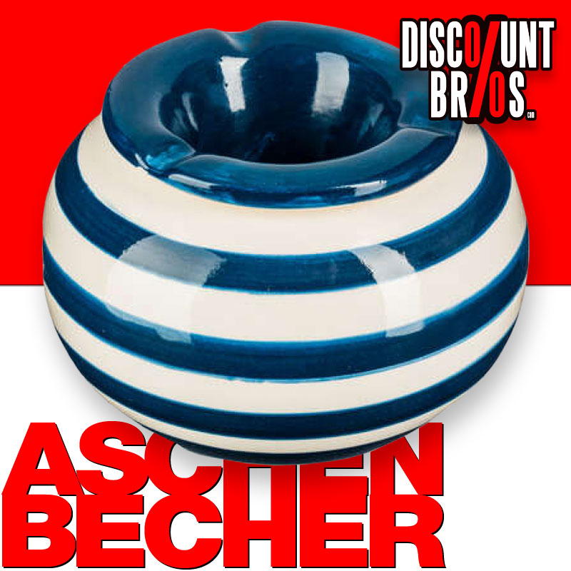 Aschenbecher STURM-ASCHENBECHER in verschiedenen Farben gestreift aus Keramik Ø12,5cm