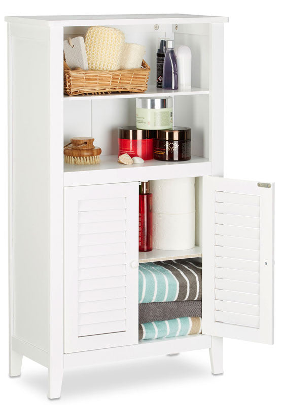 Badezimmerschrank SCHRANK WEISS LAMELL