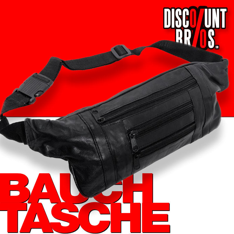 Gürteltasche BAUCHTASCHE Belt Bag aus Nappa-Leder SCHWARZ Brieftasche PORTEMONNAIE Geldbörse aus Nappa-Leder Echtleder