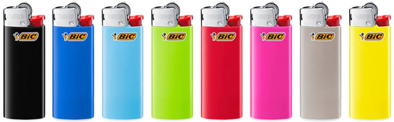 50 Stk. BIC® Einwegfeuerzeuge MINI FEUERZEUG farbig