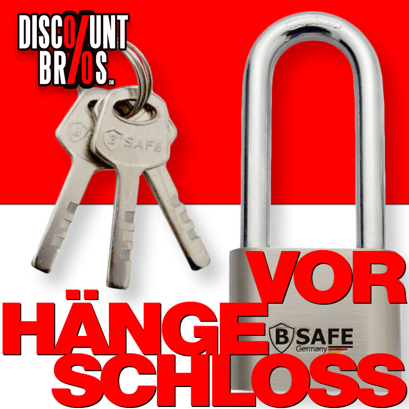 Vorhängeschloss SCHLOSS 40mm mit langem Bügel und 3 Schlüsseln