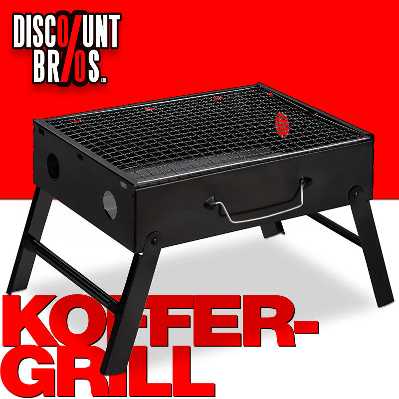 Tragbarer Holzkohle GRILL BBQ Koffergrill Klappgrill