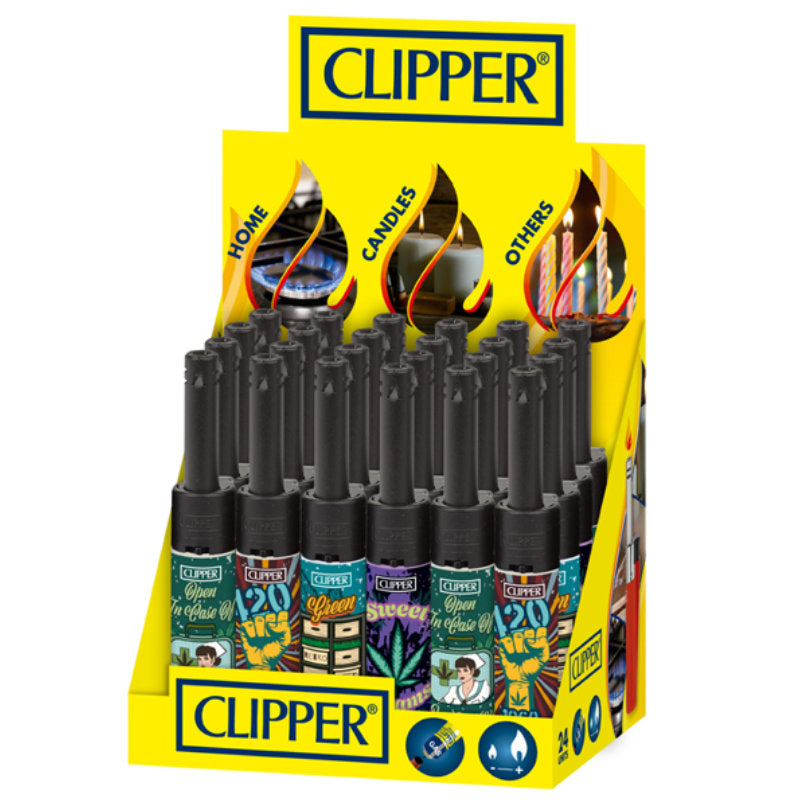 CLIPPER® Feuerzeug MINI STABFEUERZEUG Retro-Weed-Motive