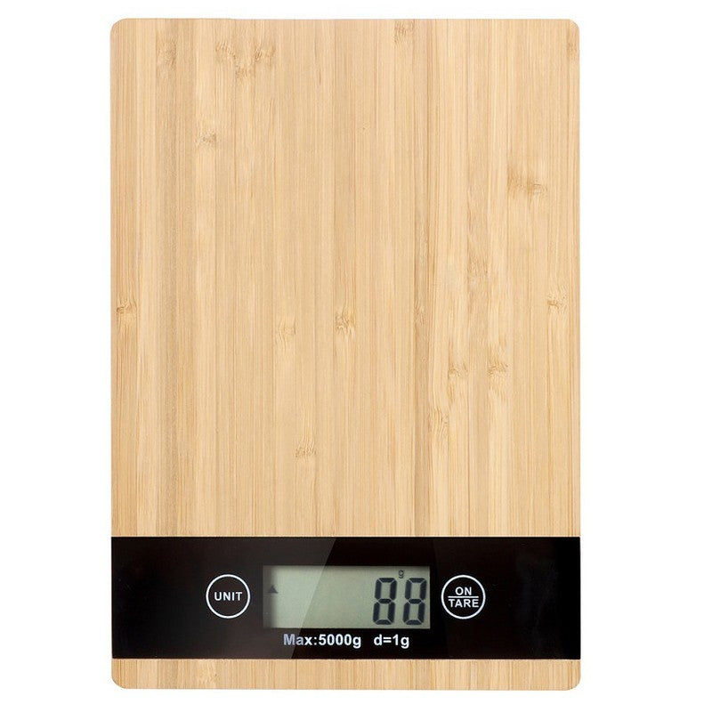 Digitale KÜCHENWAAGE Briefwaage Haushaltswaage BAMBUS Waage bis 5kg