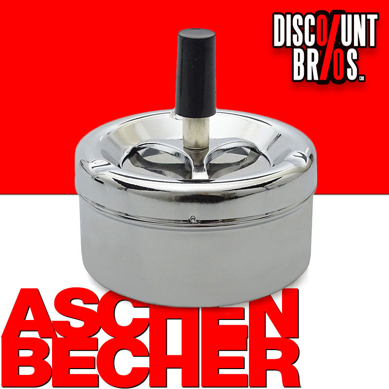 Drehaschenbecher DREH-ASCHENBECHER verchromter Aschenbecher 9,5cm CHROM SCHWARZ oder DUNKELBLAU