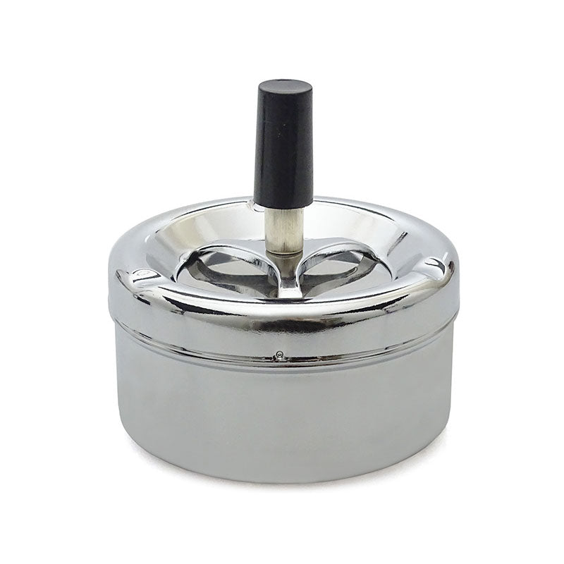 Drehaschenbecher DREH-ASCHENBECHER verchromter Aschenbecher 9,5cm CHROM SCHWARZ oder DUNKELBLAU