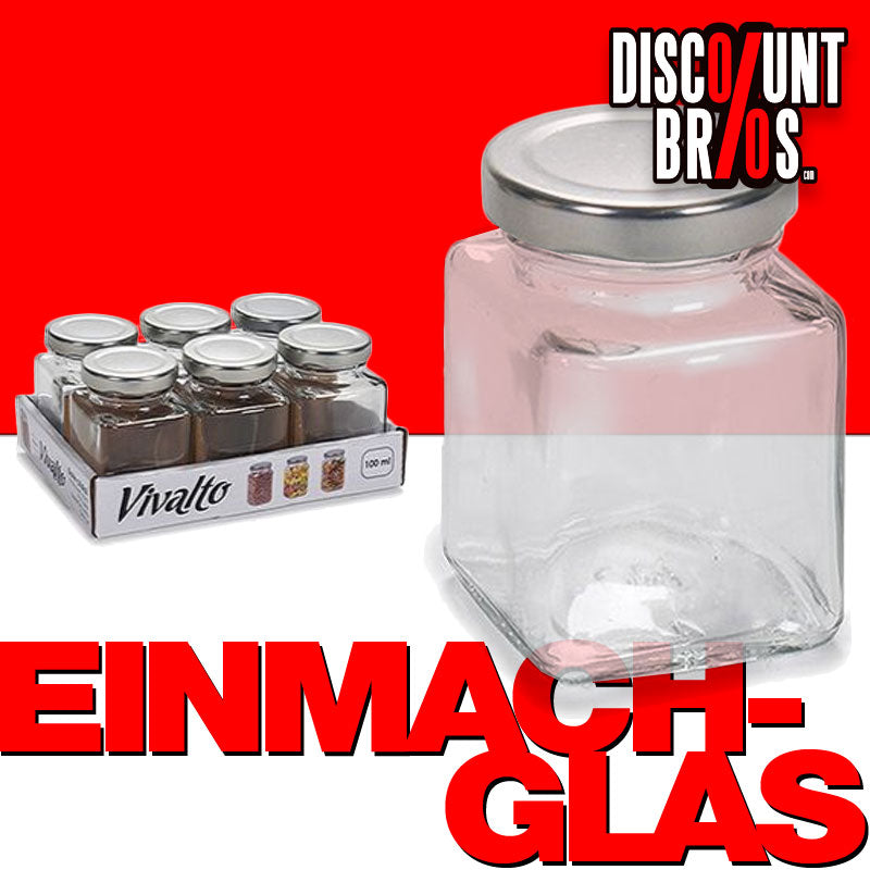 10er-Set 100ml EINMACHGLÄSER Einmachglas Konfitürenglas GLAS WÜRFEL ECKIG