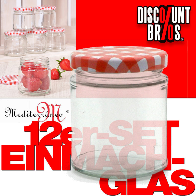 12er-Set 250ml Mediterraneo EINMACHGLÄSER Einmachglas Konfitürenglas GLAS
