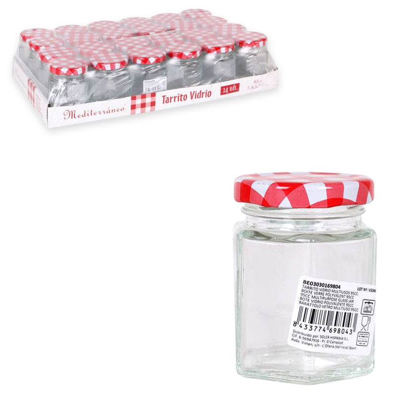 95ml EINMACHGLÄSER Einmachglas Konfitürenglas GLAS SECHSECK