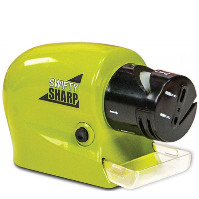 Elektro MESSERSCHÄRFER mit Schleifstein Batteriebetrieben GRÜN GRAU