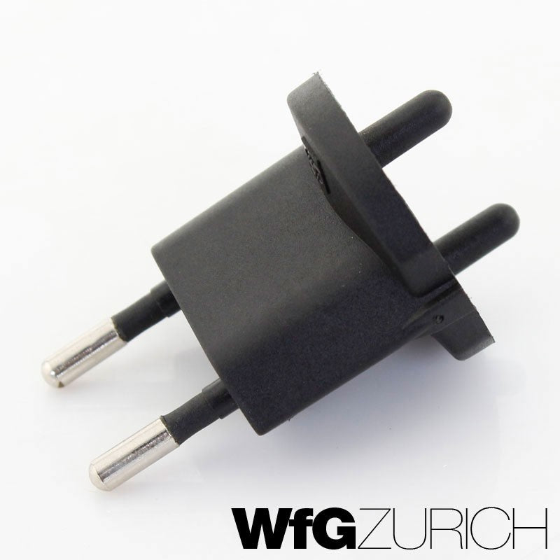 Permanent Fixadapter Fix-Adapter Stecker OHNE Montagehilfe SCHUKO (Typ F CEE 7) zu Schweiz (T11) 2-polig teilisoliert