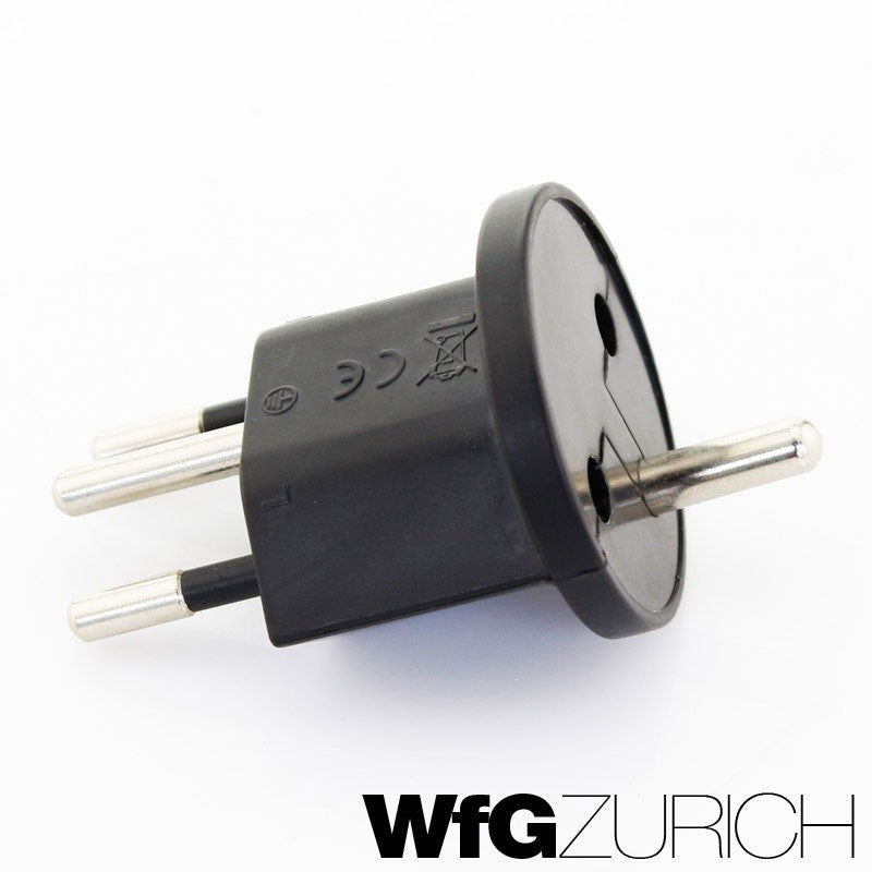 10 Stk. Permanent Fix-Adapter Stecker SCHUKO (Typ F CEE 7) zu Schweiz (T12) Fixadapter 3-polig teilisoliert