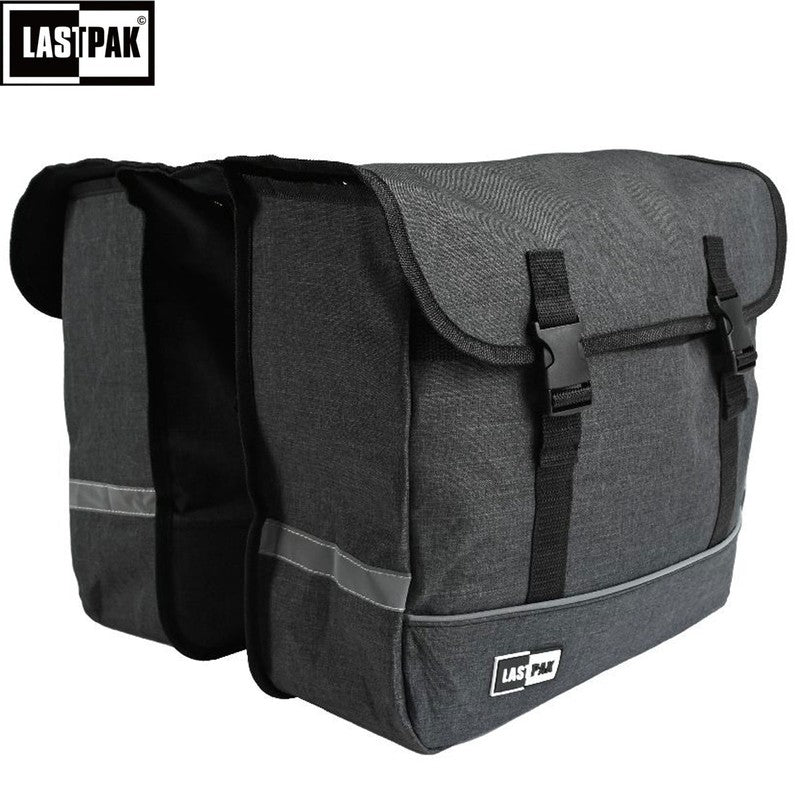 LASTPACK Velo- Fahrrad- DOPPEL- GEPÄCKTASCHEN Canvas Fahrradtasche für Gepäckträger 35l SCHWARZ