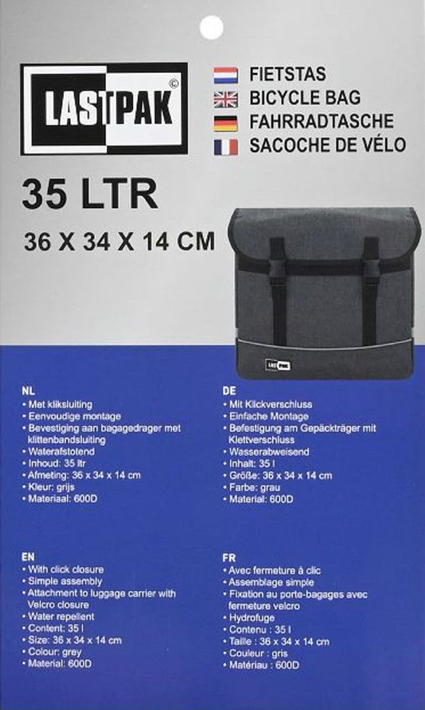 LASTPACK Velo- Fahrrad- DOPPEL- GEPÄCKTASCHEN Canvas Fahrradtasche für Gepäckträger 35l