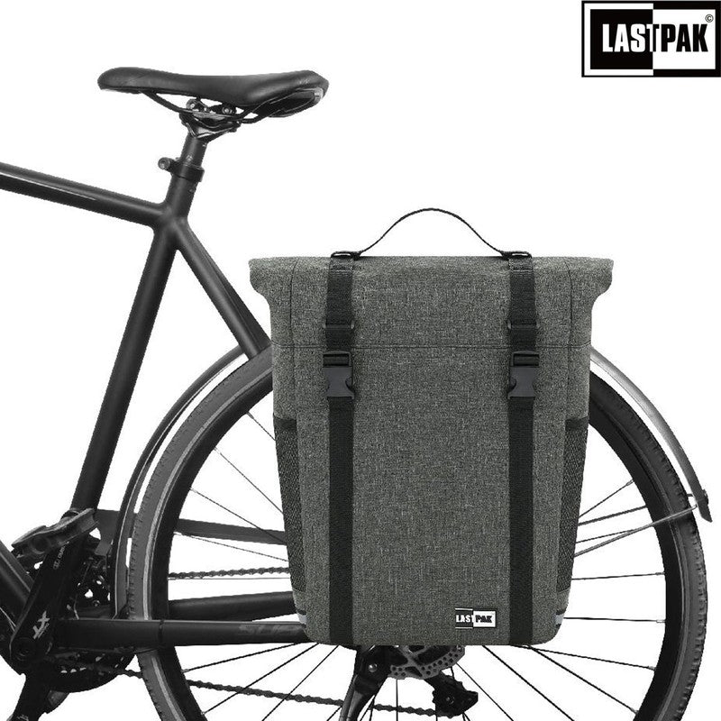 LASTPACK Velo- Fahrrad-GEPÄCKTASCHE Fahrradtasche für Gepäckträger 15l DUNKELGRAU