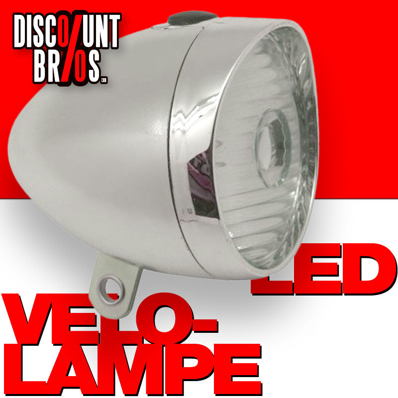 Retro-Design VELOLICHT mit LED Fahrrad Velolampe Scheinwerfer Fahrradscheinwerfer Frontscheinwerfer CHROM