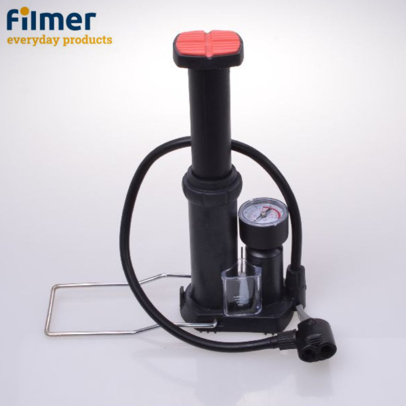 Velopumpe LUFTPUMPE mit Manometer Kompakt-Fussluftpumpe FILMER