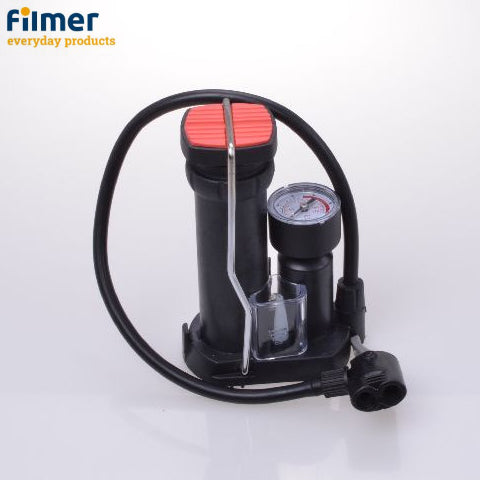 Velopumpe LUFTPUMPE mit Manometer Kompakt-Fussluftpumpe FILMER