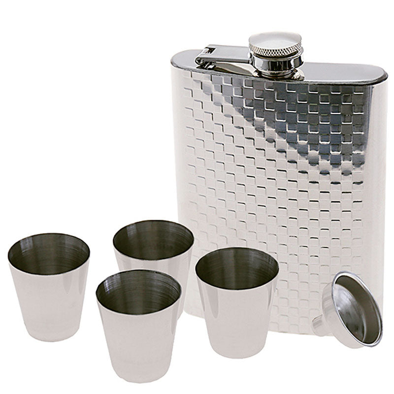 Geschenk-Set FLACHMANN 6-tlg. Chrom KARO 8oz