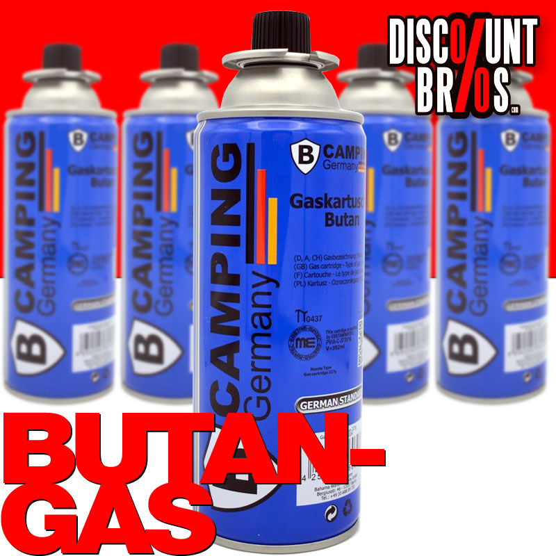 B-CAMPING 227g Butan GASKARTUSCHE für Gaskocher und Gasbrenner mit Bajonett-Ventil