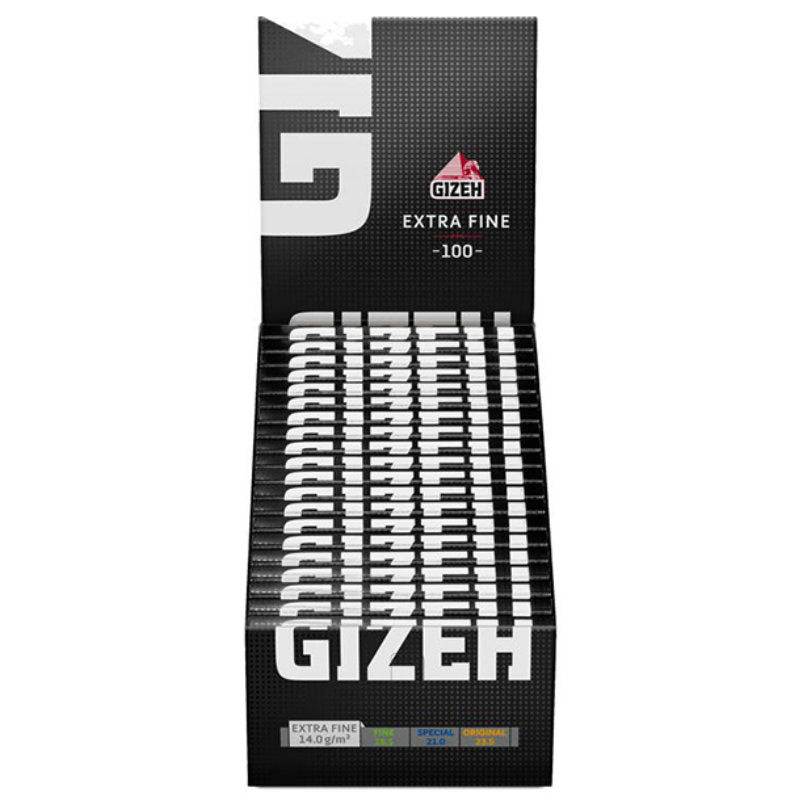 GIZEH Black Extra Fine Magnet Papers Zigarettenpapier Double Window 100 Blatt 68×36mm