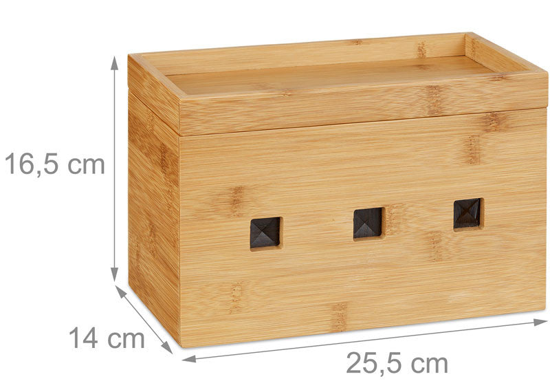 KABELBOX Ladestation Organzier Bambus Holz