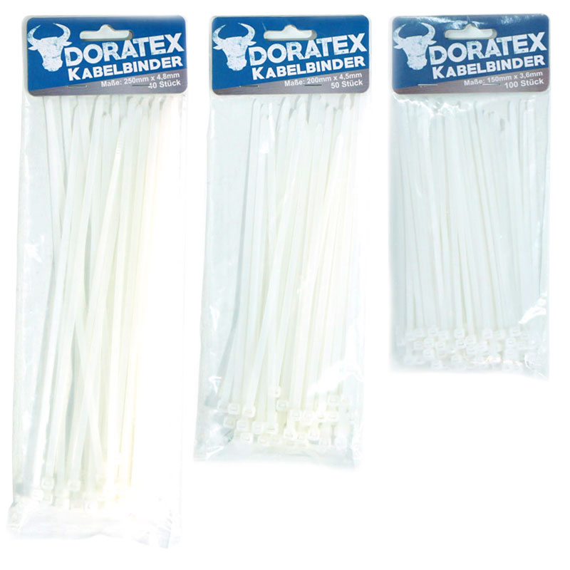 Mehrzweck KABELBINDER in verschiedenen Grössen SCHWARZ