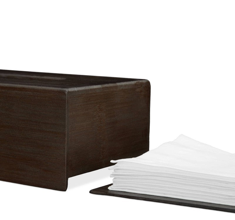 Bambus KOSMETIKTÜCHERBOX ovale Öffnung DUNKELBRAUN 24 cm