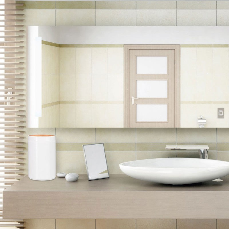 Kosmetikeimer MÜLLEIMER Kücheneimer Abfalleimer mit Bambus-Schwingdeckel 5,5 Liter SCHWARZ