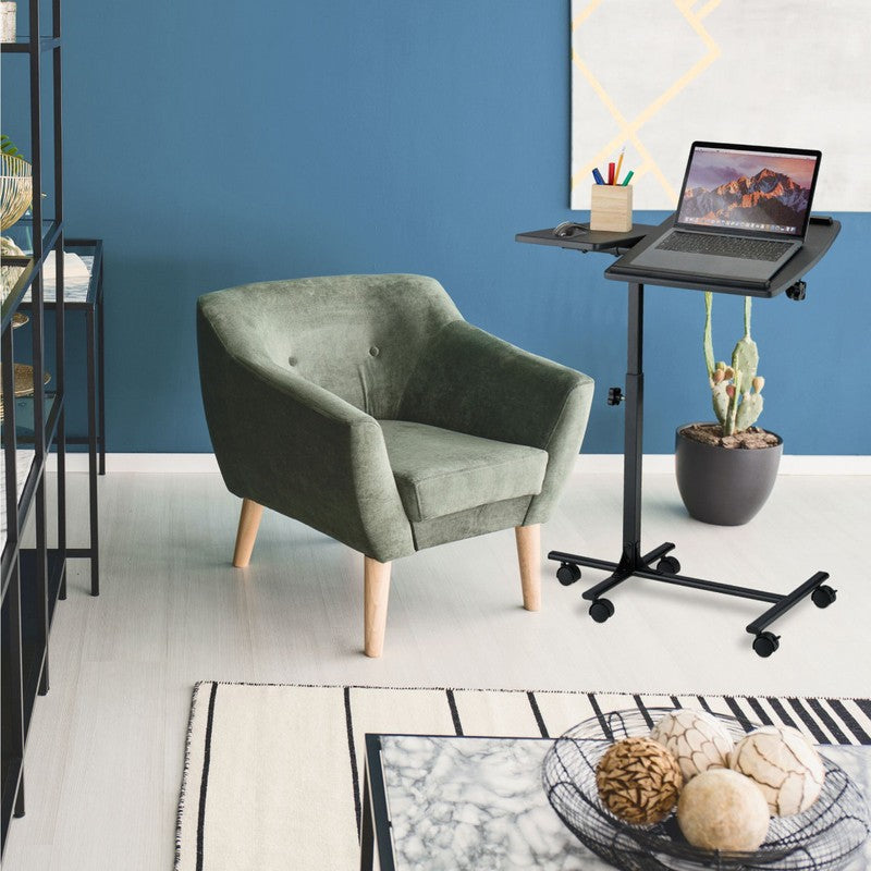 Mobiler Beistelltisch LAPTOPTISCH Stehtisch Stehpult Notebooktisch SCHWARZ