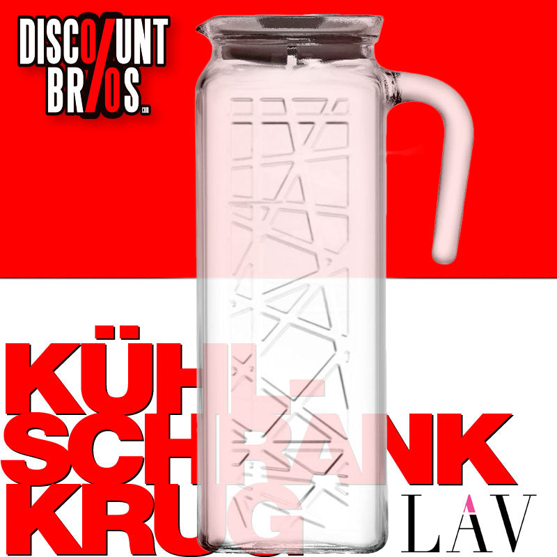 1,2 Liter KÜHLSCHRANK KRUG mit DECKEL Glaskaraffe Glas