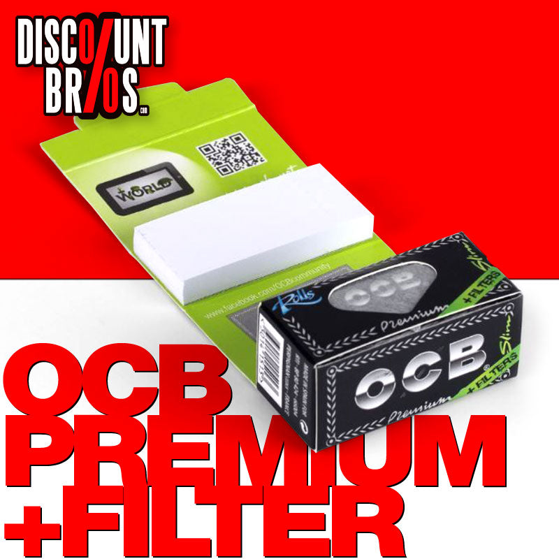 10 × OCB PREMIUM Slim Rollen + Filter Black Papers Rolle 4m Zigarettenpapier 4m×44mm + 40 Filter Tips