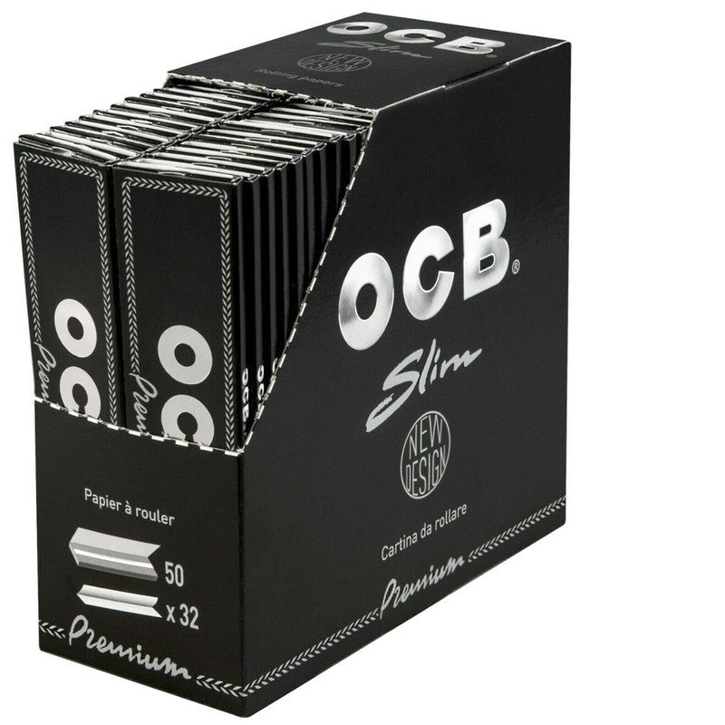 10 × OCB PREMIUM King Size Papers Black Schwarz Zigarettenpapier 32 Blatt 109×44mm