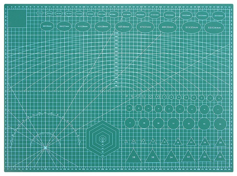 Selbstheilende Schneidematte CUTTING MAT Bastelmatte mit Skala doppelseitig GRÜN A2 45×60cm