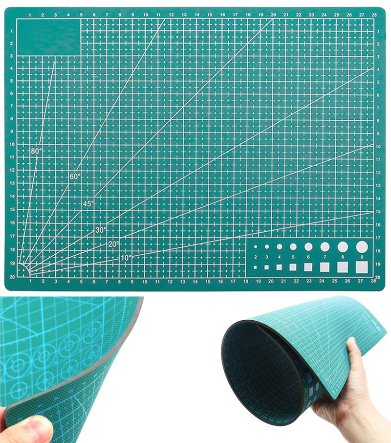Selbstheilende Schneidematte CUTTING MAT Bastelmatte mit Skala doppelseitig GRÜN A4 22×30cm