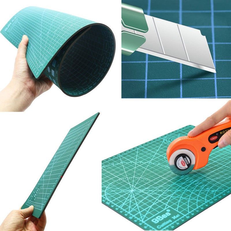 Selbstheilende Schneidematte CUTTING MAT Bastelmatte mit Skala doppelseitig GRÜN A4 22×30cm