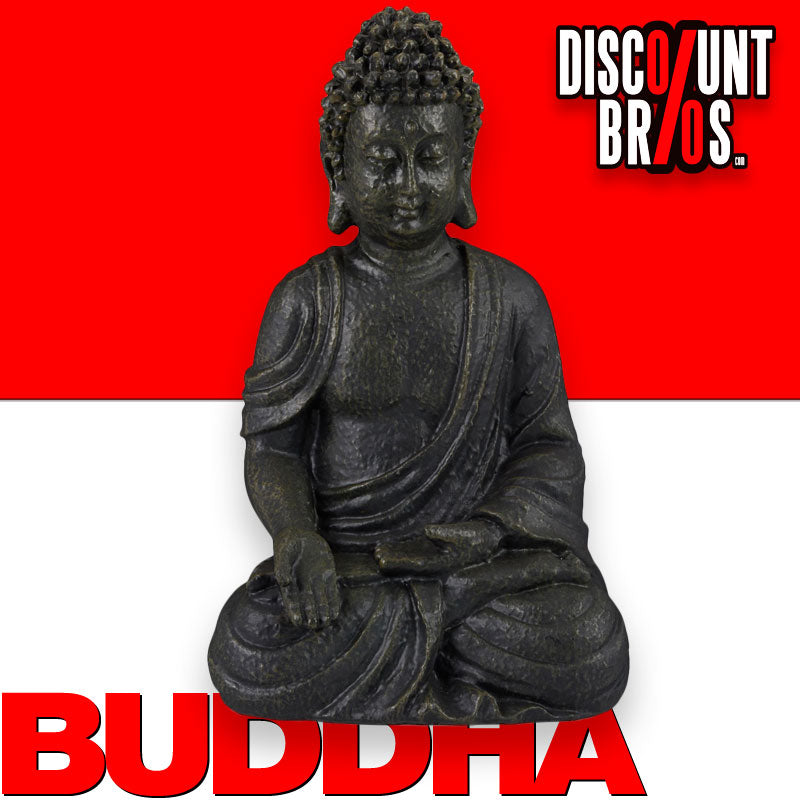 Gartenfigur BUDDHA Figur Statue Dekofigur sitzend aus Kunststein 18cm